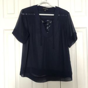Navy Banana Republic Work Top, sheer, size M